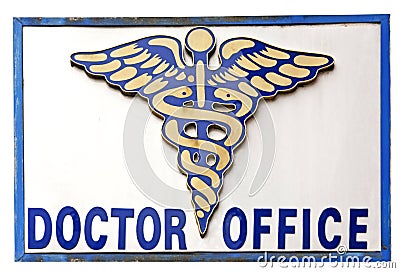 Caduceus DOCTOR OFFICE Sign Stock Photo