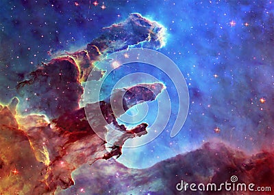 Somewhere in space near Pillars of creation Stock Photo