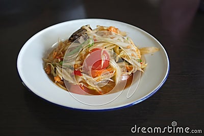 Somtam - Thai papaya salad , thai food Stock Photo