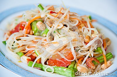 Somtum : Delicious and tradition Thai foods Stock Photo