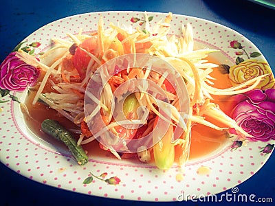 Somtum Thai food Stock Photo