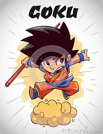 DRAGON BALL Z Goku san chibbi Vector Illustration