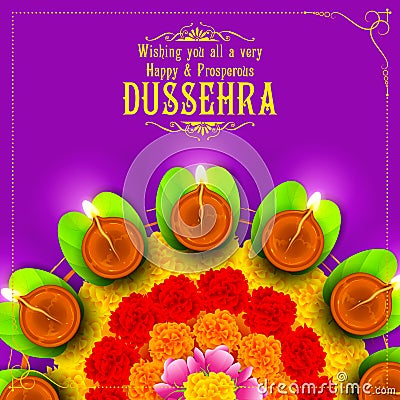 Sona patta for wishing Happy Dussehra Vector Illustration