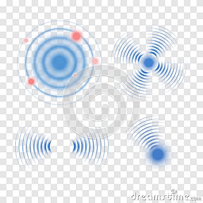 Sonar wave sign. Vector illustration. Radar icon Vector Illustration