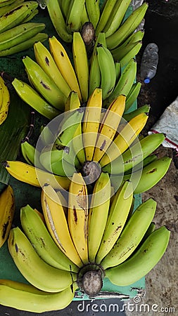 Sone banana ready to eat Stock Photo