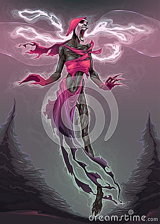 The song of the Banshee Vector Illustration