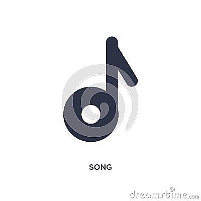 song icon on white background. Simple element illustration from literature concept Vector Illustration