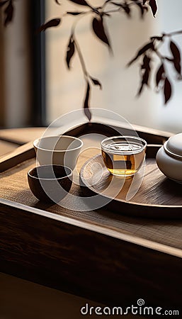 Exquisite Simple Tea Set Stock Photo