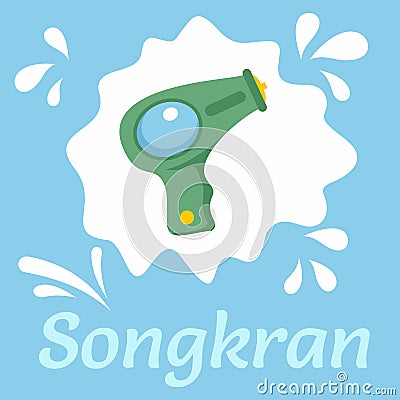 Songkran festival background, flat style Cartoon Illustration