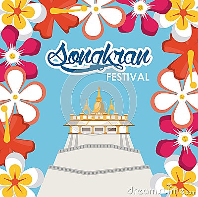 Songkran festival card Vector Illustration