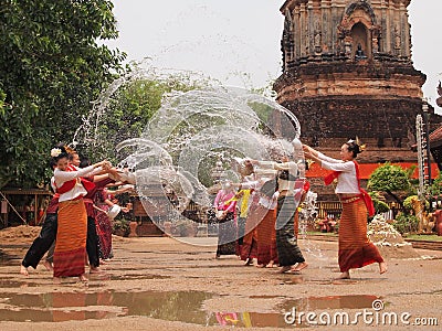 Songkran festival at chiangmai, thailand Editorial Stock Photo