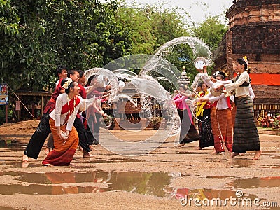 Songkran festival at chiangmai, thailand Editorial Stock Photo