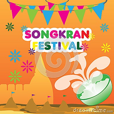 Songkran festival Vector Illustration