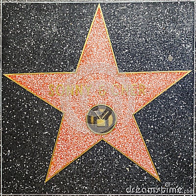 Sonny and Cher`s star on Hollywood Walk of Fame Editorial Stock Photo