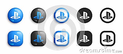 Sony PlayStation Video Game Console Modern 3D And Flat Icons Set Vector Isolated On White Background Editorial Stock Photo