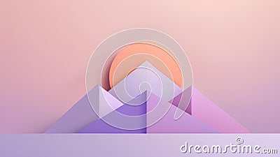 A soothing gradient transitioning from peach to lavender, accented with geometric triangular shapes, creating a soft yet dynamic Stock Photo