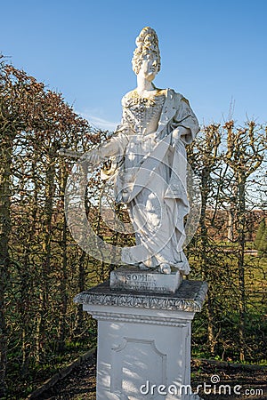 Sophia of Hanover Statue at Herrenhausen Gardens - Hanover, Lower Saxony, Germany Editorial Stock Photo