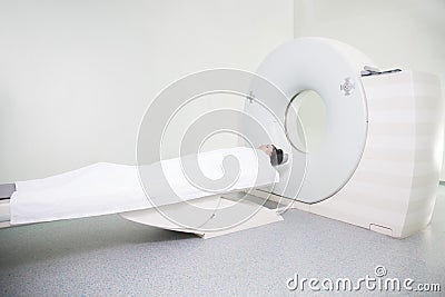 A sophisticated MRI Scanner at hospital. Stock Photo
