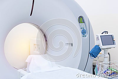 Sophisticated of MRI Scanner medical equipments in hospital Stock Photo