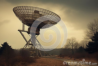 Sophisticated Radiotelescope antenna. Generate Ai Stock Photo