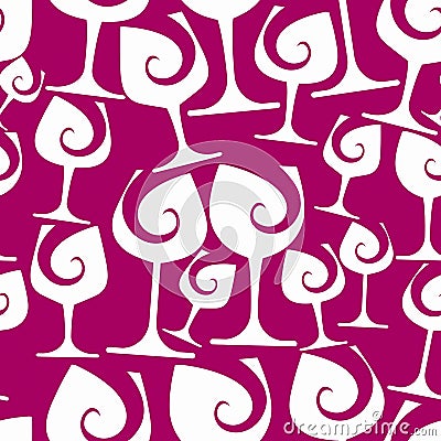 Sophisticated wine goblets continuous vector backdrop, stylish a Vector Illustration