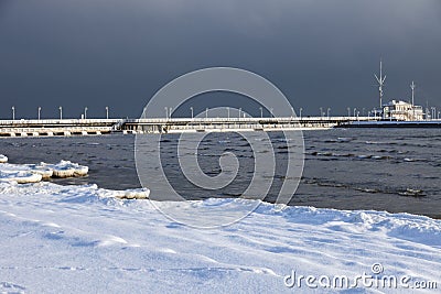 Sopot pier in winter scenery Stock Photo