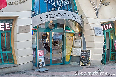 Entrance to crooked house at Heroes of Monte Cassino Street Editorial Stock Photo