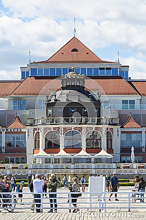 Spa House at the Baltic sea, near the Pier, Sopot, Poland Editorial Stock Photo