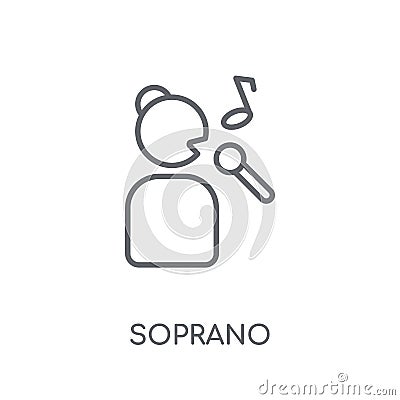 Soprano linear icon. Modern outline Soprano logo concept on whit Vector Illustration