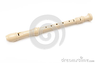 Soprano recorder (flute) isolated Stock Photo