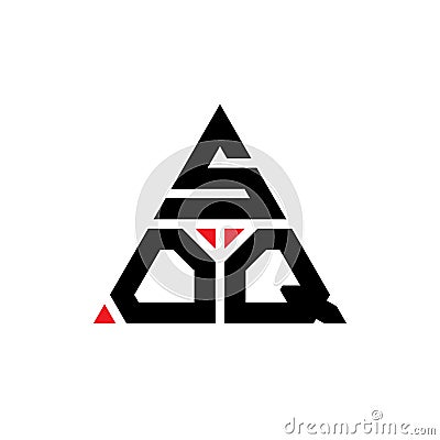 SOQ triangle letter logo design with triangle shape. SOQ triangle logo design monogram. SOQ triangle vector logo template with red Vector Illustration