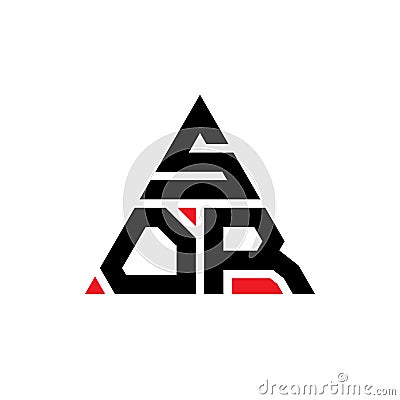 SOR triangle letter logo design with triangle shape. SOR triangle logo design monogram. SOR triangle vector logo template with red Vector Illustration