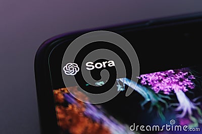 Sora OpenAI text to video generative AI model Editorial Stock Photo