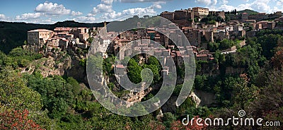 Sorano town Stock Photo