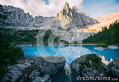 Sorapis lake Lago di Sorapis Stock Photo