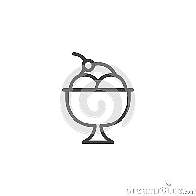 Sorbet ice cream line icon Vector Illustration