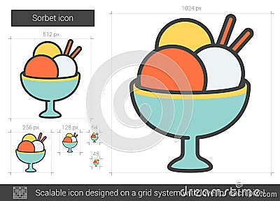 Sorbet line icon. Vector Illustration