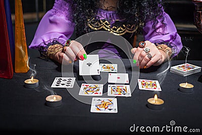 Sorceress telling fortunes Stock Photo