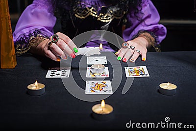 Sorceress telling fortunes Stock Photo