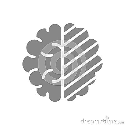 Sore human brain gray icon. Cerebral edema symbol. Vector Illustration