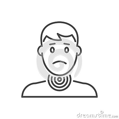 Sore throat related vector thin line icon. Vector Illustration