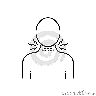 Black line icon for Sore throat, tonsils and medical Stock Photo