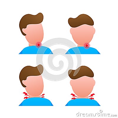 Sore Throat. Symptoms Icon. Bacterial and viral infection, Laryngitis. Vector stock illustration. Vector Illustration