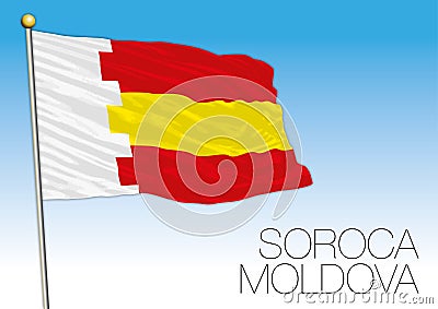 Soroca flag, region of Moldova Vector Illustration