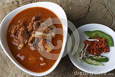 Sorpotel is a spicy pork curry from portuguese Stock Photo