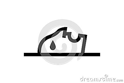 Sorrow and grief vector sign. Tear eyes, crying icon design isolated on white background Vector Illustration