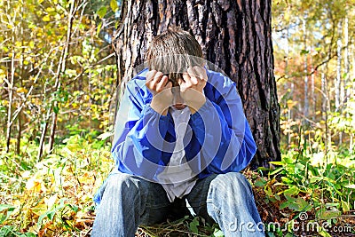 Sorrowful young man Stock Photo