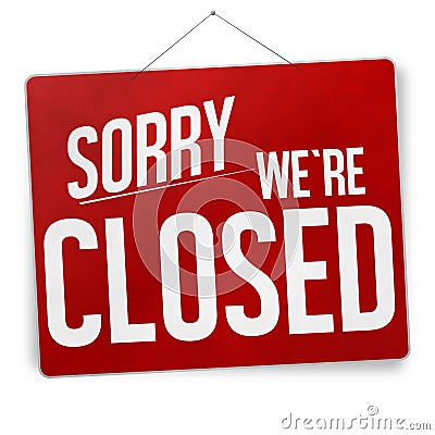 Sorry we are closed Stock Photo