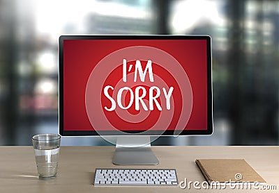 SORRY Forgive Regret Oops Fail False Fault Mistake Regret Apolo Stock Photo