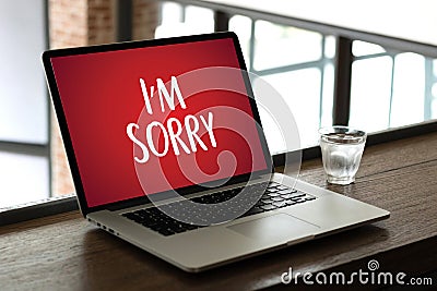 SORRY Forgive Regret Oops Fail False Fault Mistake Regret Apolo Stock Photo